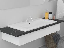 vidaXL sisseehitatud valamu, 81 x 39,5 x 18,5 cm, keraamiline, valge