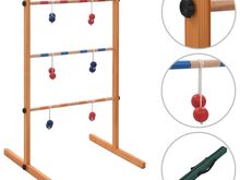 vidaXL pöörlevate golfipallidega redel puidust