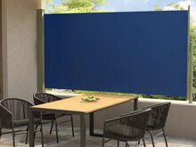 vidaXL lahtitõmmatav terrassi külgsein, 160 x 300 cm, sinine