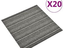vidaXL põranda plaatvaibad 20 tk, 5 m², 50x50 cm triibuline antratsiit