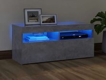 vidaXL telerialus LED-tuledega, betoonhall, 90 x 35 x 40 cm