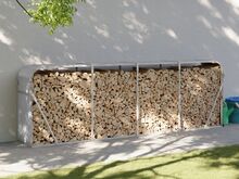 vidaXL küttepuude alus, helehall, 300 x 45 x 100 cm, tsingitud teras