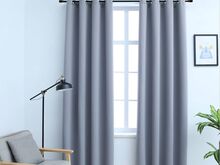 vidaXL pimendavad kardinad metallrõngastega 2 tk, hall, 140 x 225 cm