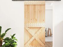 vidaXL liuguks tarvikutega, 90 x 210 cm, männipuit
