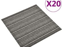 vidaXL põranda plaatvaibad 20 tk, 5 m², 50x50 cm triibuline antratsiit