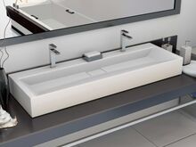 vidaXL valamu 120 x 46 x 11 cm mineraalvalatis/marmorvalatis, valge
