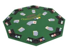 vidaXL volditav pokkeri lauaplaat 2 mängijale, kaheksanurkne, roheline