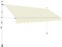 vidaXL käsitsi sissetõmmatav varikatus, 400 cm, kreemjasvalge