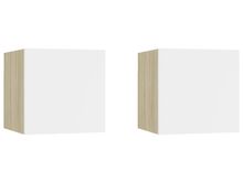 vidaXL öökapid 2 tk, valge ja Sonoma tamm, 30,5x30x30 cm, puitlaastplaat