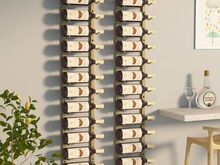 vidaXL seinale kinnitatav veiniriiul 12 pudelile 2 tk, kuldne raud