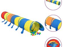 vidaXL laste mängutunnel, mitmevärviline, 245 cm, polüester