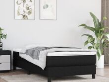 vidaXL voodiraam ilma madratsita , must, 90x200cm, kangas