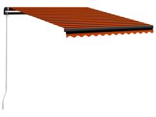 vidaXL käsitsi sissetõmmatav varikatus, 300 x 250 cm, oranž ja pruun