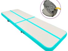 vidaXL täispumbatav võimlemismatt pumbaga 300x100x20 cm PVC roheline