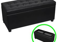 vidaXL hoiutumba, kunstnahast, must