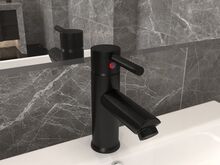 vidaXL vannitoa valamusegisti, must, 130 x 176 mm