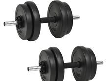 vidaXL 18-osaline hantlite komplekt 20 kg