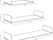Комплект из 3 настенных полок Tres