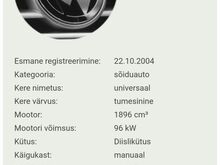 Vw Passat B5.5 1.9tdi 96kw, reg. Makstud. Üv.02/27