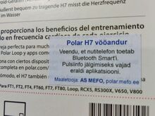 Polar H7 pulsivöö / pulsiandur / vööandur (BT)