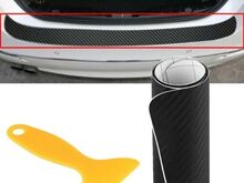 Car Rear Trunk Bumper Carbon FiberSticker 104*7cm