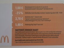 2020 McDonald'si kinkekaart