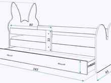 ДЕТСКАЯ КРОВАТЬ 180x80 С ЯЩИКОМ ДЛЯ БЕЛЬЯ + МАТРАС