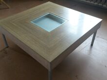 Журнальный столик 95x95см, со стеклом