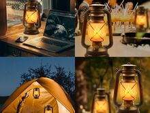 LED vintage laternad akutoitega, 2tk + pult