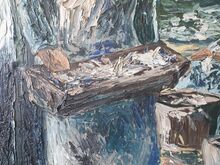 Boris Ninemäe suur õlimaal, 60x80cm, "Kalade puhas