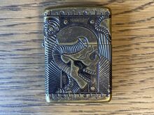 Zippo Armor Steampunk Skull Antique Brass