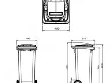 Prügikonteiner 140L, kollane (PAKEND)