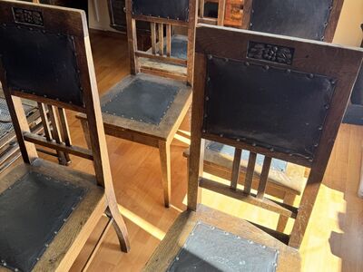 Arts & Crafts stiilis 6 tammepuidust söögitooli