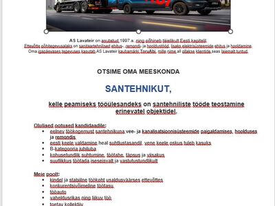 Otsime meeskonda kogemustega SANTEHNIKUT