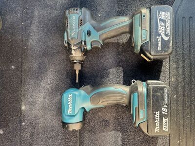 Makita lööktrell + lamp + 2 akut
