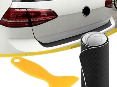Car Rear Trunk Bumper Carbon Fiber Sticker 104cm*9