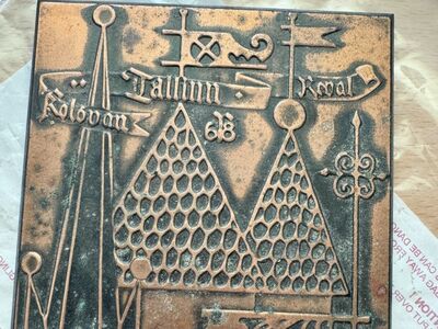 Vintage metallist seinaplaat „Tallinn 68“ – 1968