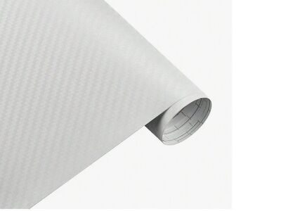 Carbon Fiber Vinyl 3D Carbon 30cmx127cm valge