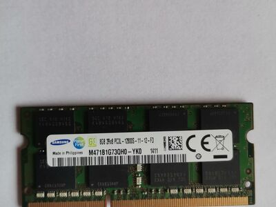 8 GB Samsung PC3L-12800S DDR3 sodimm RAM mälu