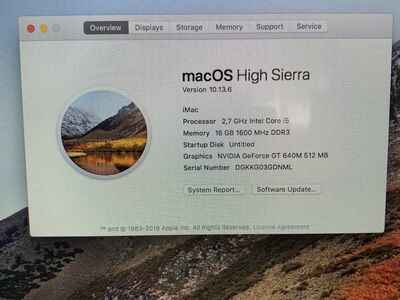 Apple iMac 21.5" Late 2012 Core i5 16GB