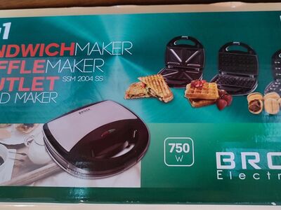 Brock 3-in-1 võileiva-, vahvli- ja pähkliröster