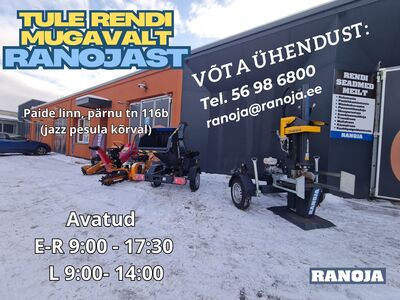 Aiatehnika rent E-R 9:00-17:30, L 9:00-14:00