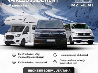 Sõiduautode, väikebusside ja matkaautode rent