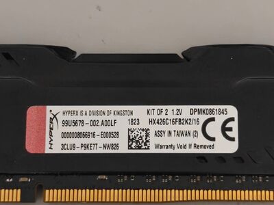 HyperX Fury DDR4 2666MHZ RAM (2x8GB)