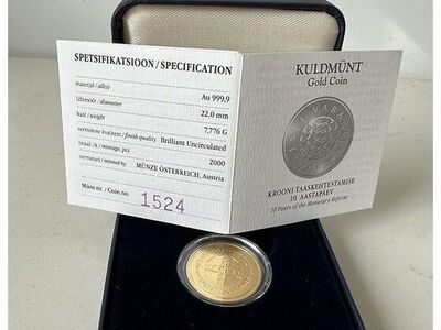 Kuldmünt, 100 krooni, Eesti krooni 10. aastapäev