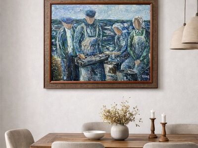 Boris Ninemäe suur õlimaal, 60x80cm, "Kalade puhas