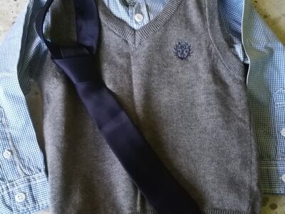 Nagu UUS triiksärk koos lipsuga + vest, 86-92cm