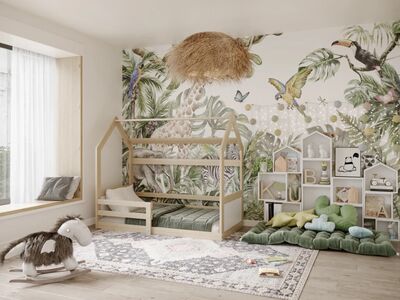 Laste majavoodi Miki Domek 160×80 tamm/valge