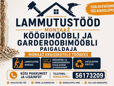 Lammutustööd ja mööblipaigaldaja