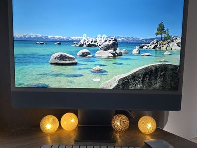 Sinine iMac 24" 2021 M1 8/256GB karbiga
